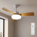Brilagi - LED stmievateľný stropný ventilátor LED/34W/230V 3000-6500K pr. 106 cm biela/hnedá + diaľkové ovládanie