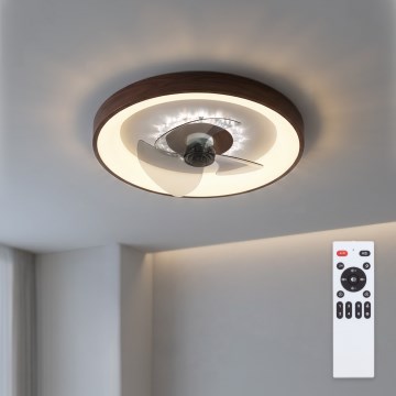 Brilagi - LED stmievateľný stropný ventilátor LED/34W/230V 3000-6500K pr. 46 cm hnedý + diaľkové ovládanie