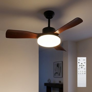 Brilagi - LED stmievateľný stropný ventilátor LED/34W/230V 3000-6500K, priemer 106 cm, čierna/hnedá + diaľkové ovládanie