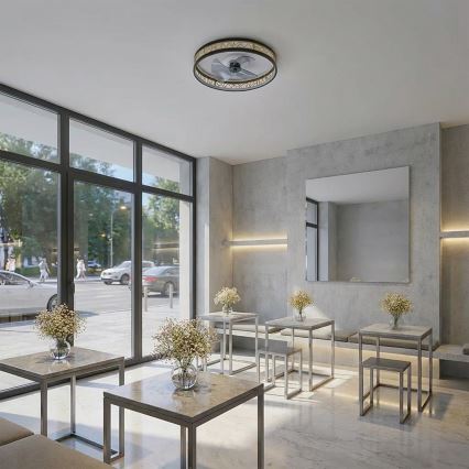 Brilagi - stmievateľný LED stropný ventilátor LED/34W/230V 3000-6500K priemer 50 cm čierna/zlatá + diaľkové ovládanie