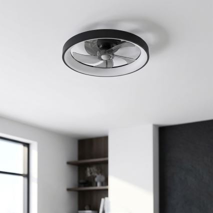 Brilagi - LED stmievateľný stropný ventilátor LED/34 W/230 V, priemer 50 cm, čierny + diaľkové ovládanie