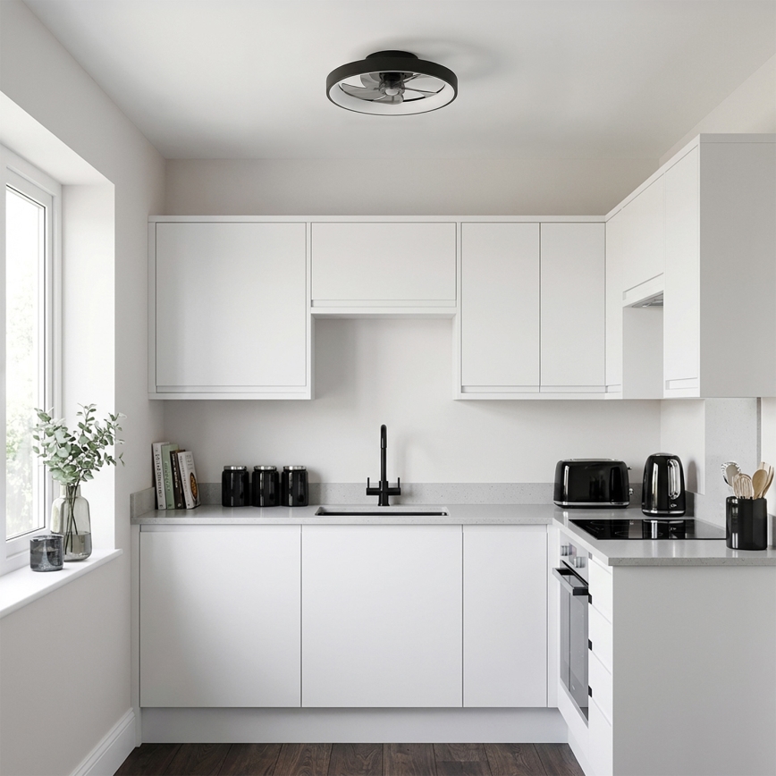 Brilagi - LED stmievateľný stropný ventilátor LED/34 W/230 V, priemer 50 cm, čierny + diaľkové ovládanie