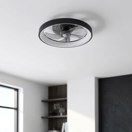 Brilagi - LED Stmievateľný stropný ventilátor LED/34W/230V 3000-6500K pr. 50 cm čierna + diaľkové ovládanie