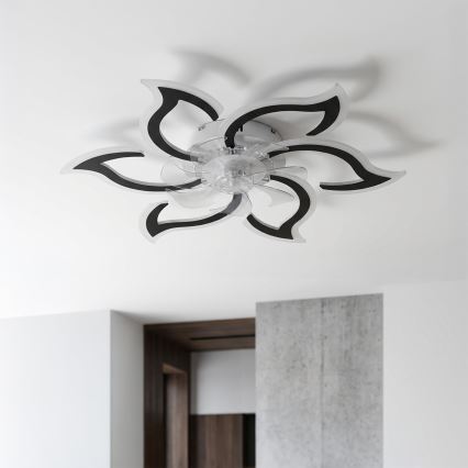 Brilagi - LED Stmievateľný stropný ventilátor LED/34W/230V 3000-6500K pr. 83 cm čierna + diaľkové ovládanie