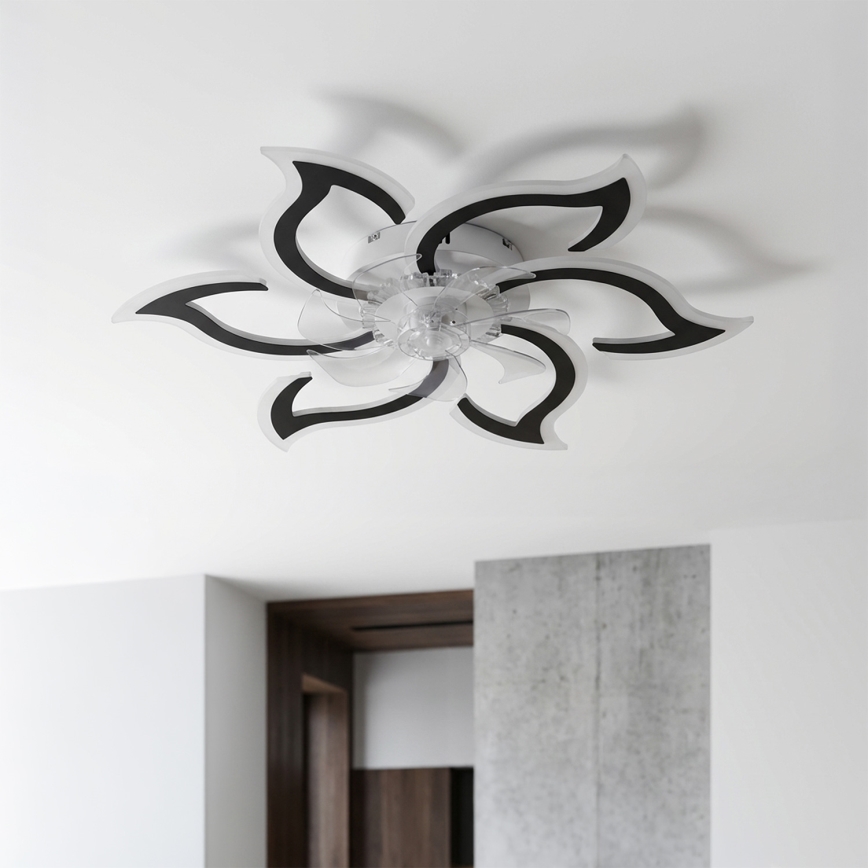 Brilagi - LED Stmievateľný stropný ventilátor LED/34W/230V 3000-6500K pr. 83 cm čierna + diaľkové ovládanie