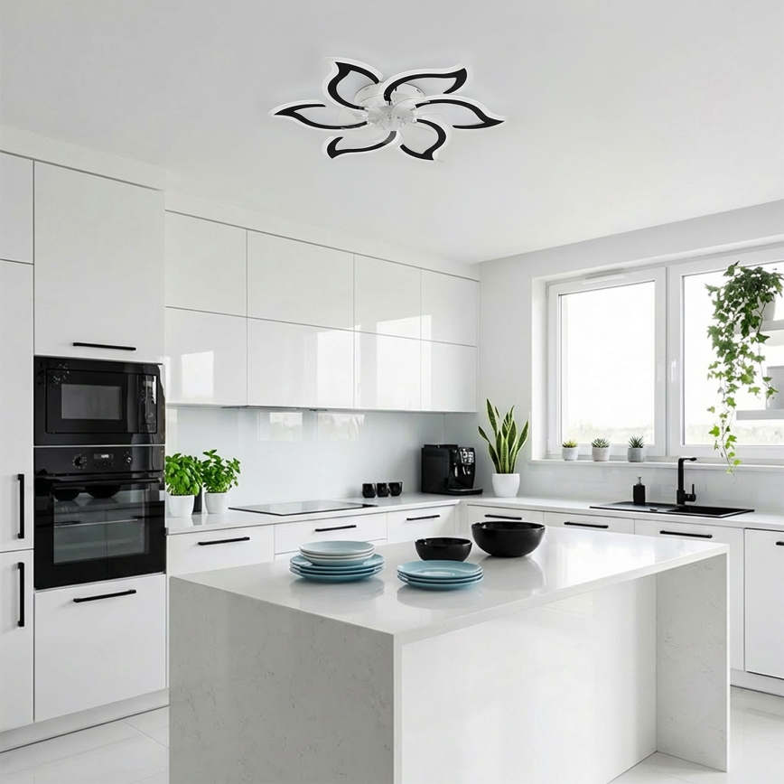 Brilagi - LED Stmievateľný stropný ventilátor LED/34W/230V 3000-6500K pr. 83 cm čierna + diaľkové ovládanie