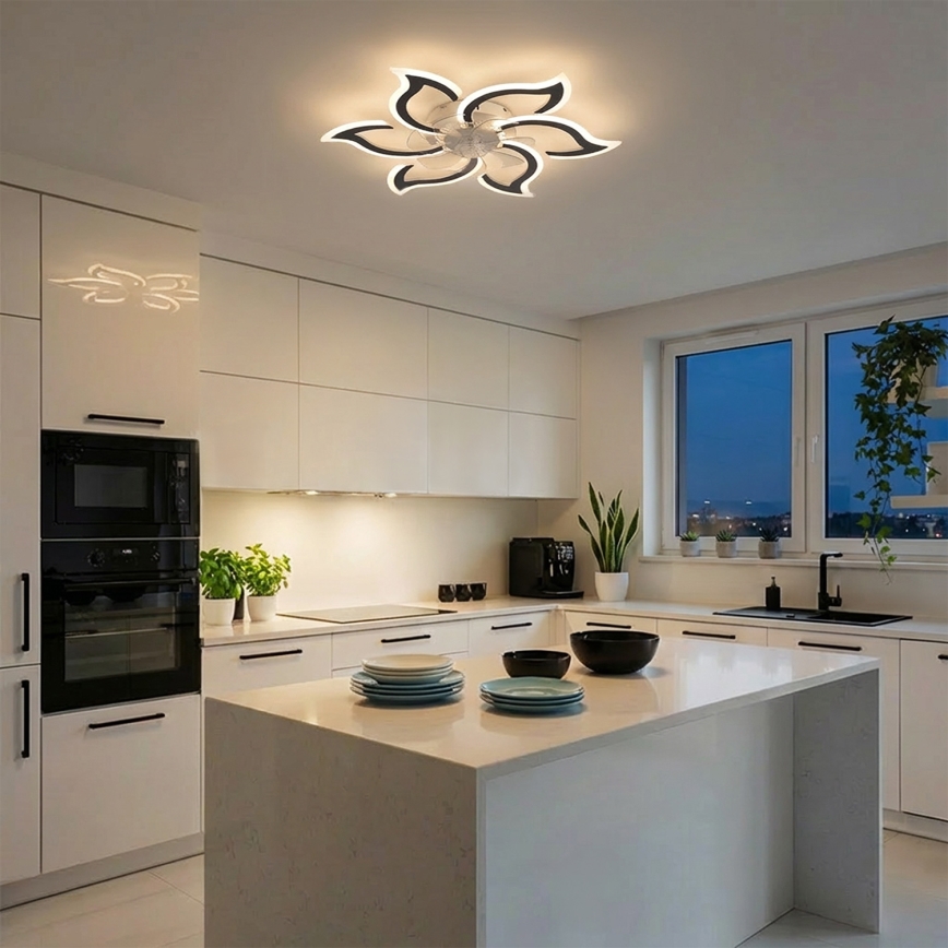 Brilagi - LED Stmievateľný stropný ventilátor LED/34W/230V 3000-6500K pr. 83 cm čierna + diaľkové ovládanie