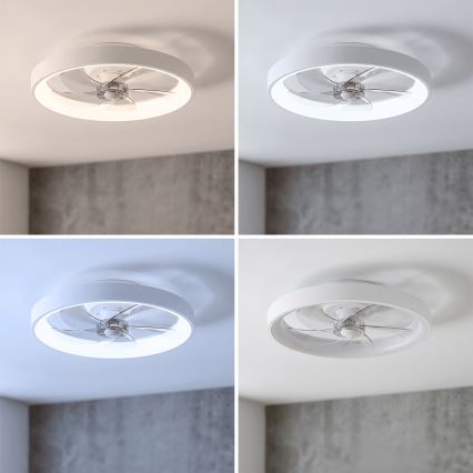 Brilagi - Stmievateľný LED stropný ventilátor LED/34W/230V 3000-6500K pr. 50 cm biela + diaľkové ovládanie