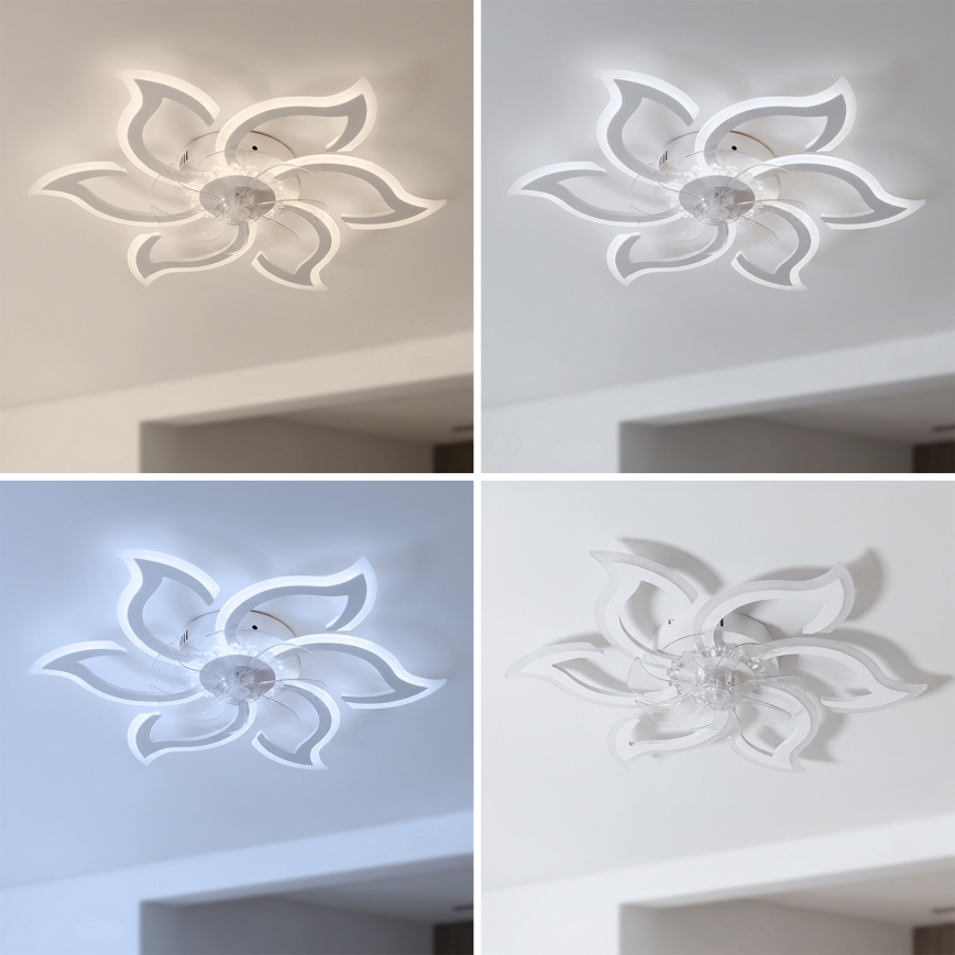Brilagi - LED Stmievateľný stropný ventilátor LED/34W/230V pr. 83 cm biely + diaľkové ovládanie