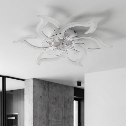 Brilagi - LED Stmievateľný stropný ventilátor LED/34W/230V pr. 83 cm biely + diaľkové ovládanie