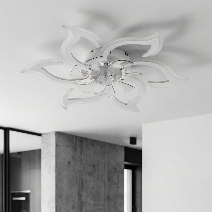 Brilagi - LED Stmievateľný stropný ventilátor LED/34W/230V pr. 83 cm biely + diaľkové ovládanie