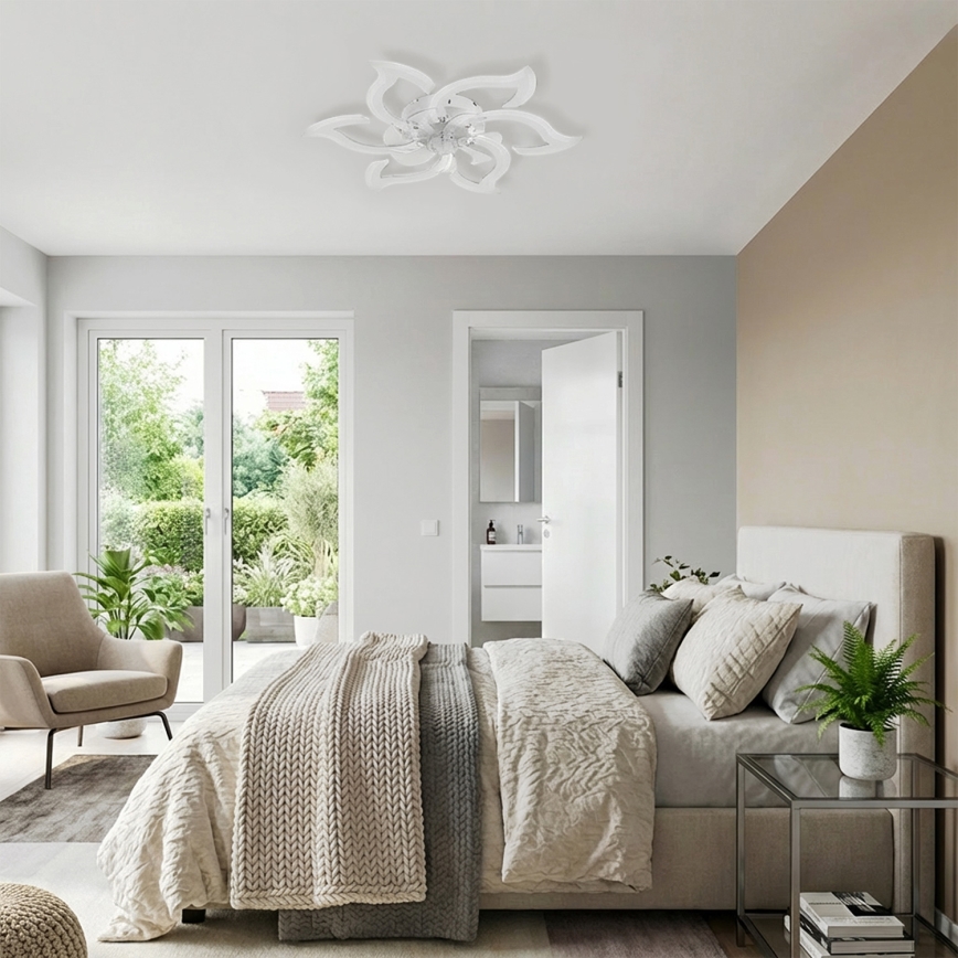 Brilagi - LED Stmievateľný stropný ventilátor LED/34W/230V pr. 83 cm biely + diaľkové ovládanie