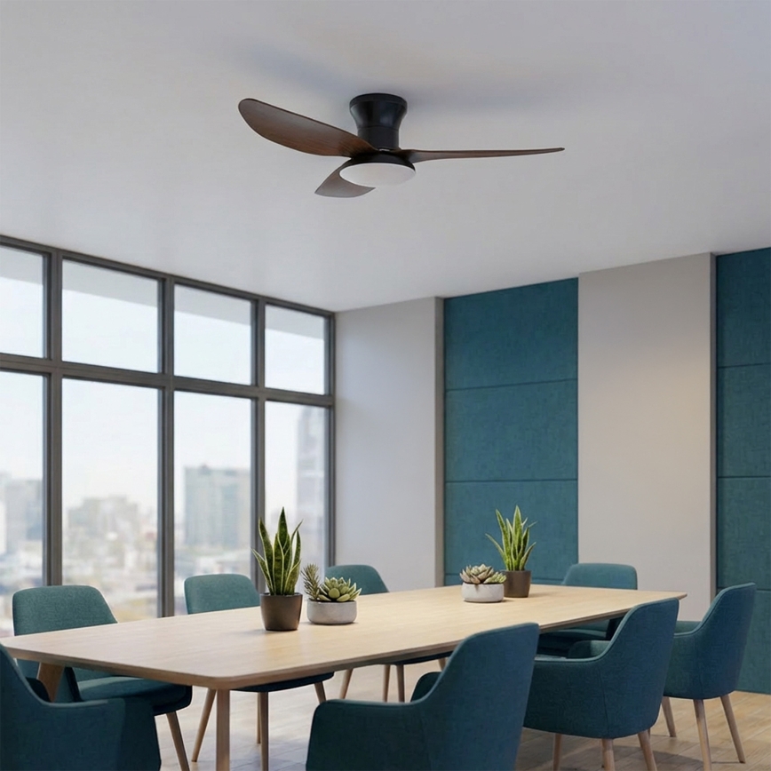 Brilagi - LED stmievateľný stropný ventilátor LED/38W/230V 100 cm čierna/hnedá + diaľkové ovládanie