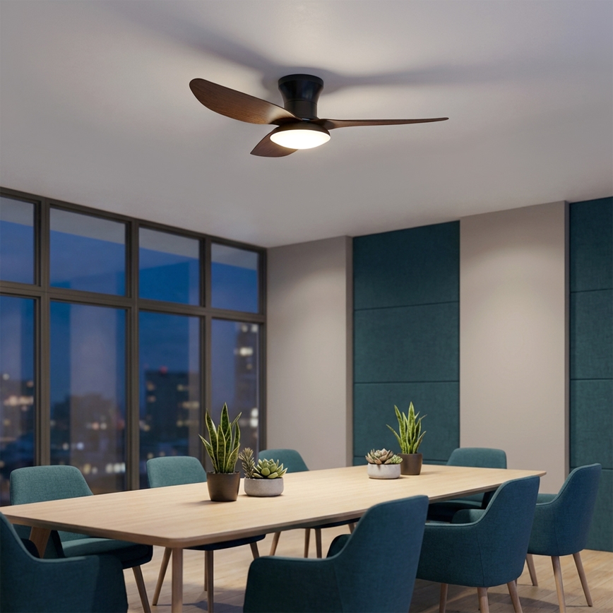 Brilagi - LED stmievateľný stropný ventilátor LED/38W/230V 100 cm čierna/hnedá + diaľkové ovládanie