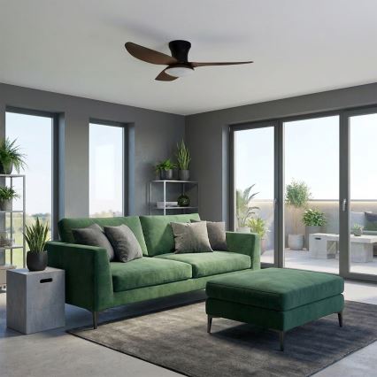 Brilagi - LED stmievateľný stropný ventilátor LED/38W/230V 100 cm čierna/hnedá + diaľkové ovládanie