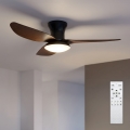 Brilagi - LED stmievateľný stropný ventilátor LED/38W/230V 3000-6500K pr. 100 cm čierna/hnedá + diaľkové ovládanie