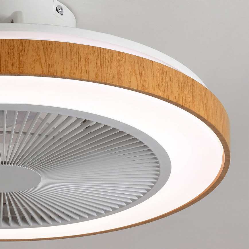 Brilagi - LED stmievateľný stropný ventilátor LED/38W/230V 50 cm biela/hnedá + diaľkové ovládanie