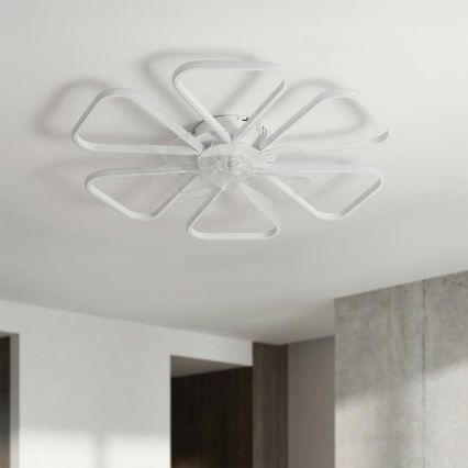 Brilagi - stmievateľný LED stropný ventilátor, 38 W, 230 V, 3000–6500 K, priemer 76 cm, biely + diaľkové ovládanie