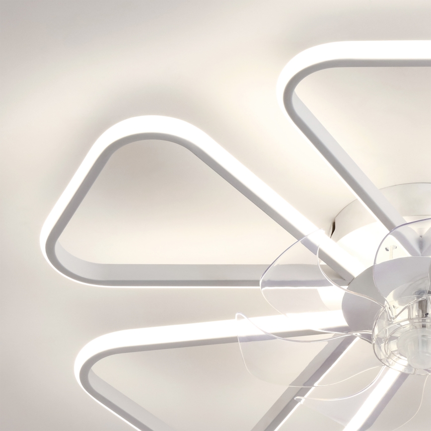 Brilagi - stmievateľný LED stropný ventilátor, 38 W, 230 V, 3000–6500 K, priemer 76 cm, biely + diaľkové ovládanie