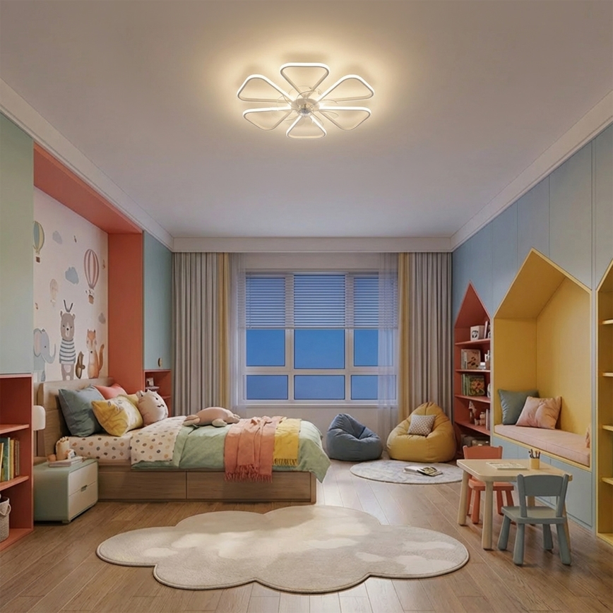 Brilagi - LED stlmiteľný stropný ventilátor LED/38W/230V pr. 76 cm biela + diaľkové ovládanie