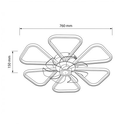 Brilagi - LED stlmiteľný stropný ventilátor LED/38W/230V pr. 76 cm biela + diaľkové ovládanie