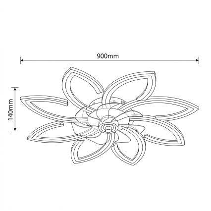 Brilagi - LED stmievateľný stropný ventilátor LED/43W/230V 3000-6500K priemer 90 cm biela + diaľkové ovládanie