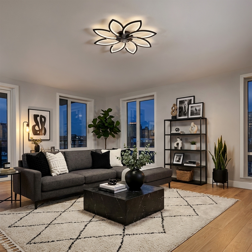 Brilagi - LED stmievateľný stropný ventilátor LED/43W/230V 3000-6500K pr. 90 cm čierna + diaľkové ovládanie