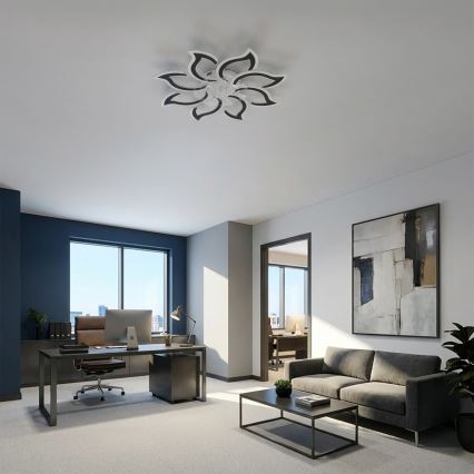 Brilagi - Stropný ventilátor s stmievateľnou LED, 44 W, 230 V, priemer 90 cm, čierny + diaľkové ovládanie