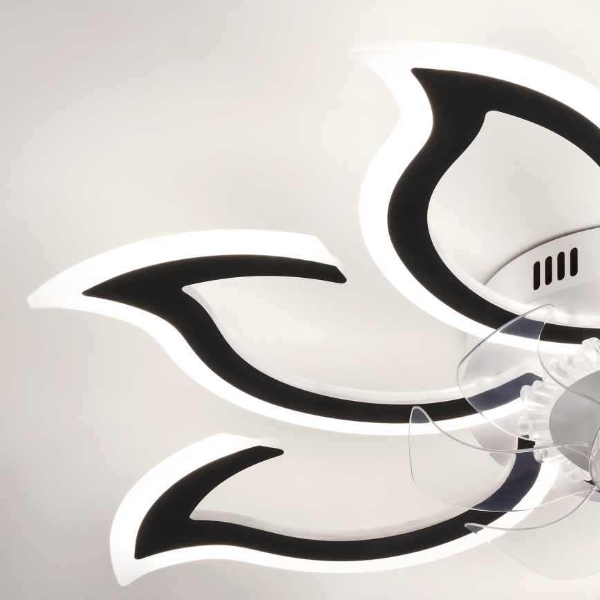 Brilagi - Stropný ventilátor s stmievateľnou LED, 44 W, 230 V, priemer 90 cm, čierny + diaľkové ovládanie