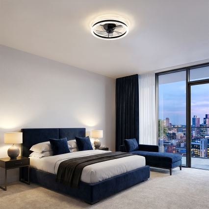 Brilagi - LED stmievateľný stropný ventilátor LED/62W/230V 3000-6500K pr. 50 cm čierna + diaľkové ovládanie