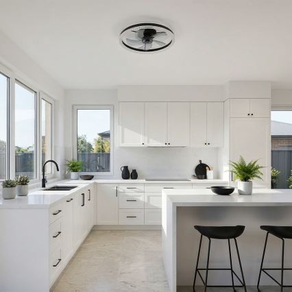 Brilagi - LED stlmiteľný stropný ventilátor LED/62W/230V pr. 50 cm čierny + diaľkové ovládanie