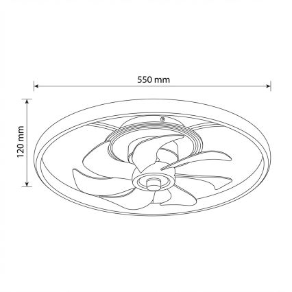 Brilagi - LED stmievateľný stropný ventilátor LED/66W/230V 3000-6500K pr. 55 cm biela/zlatá + diaľkové ovládanie