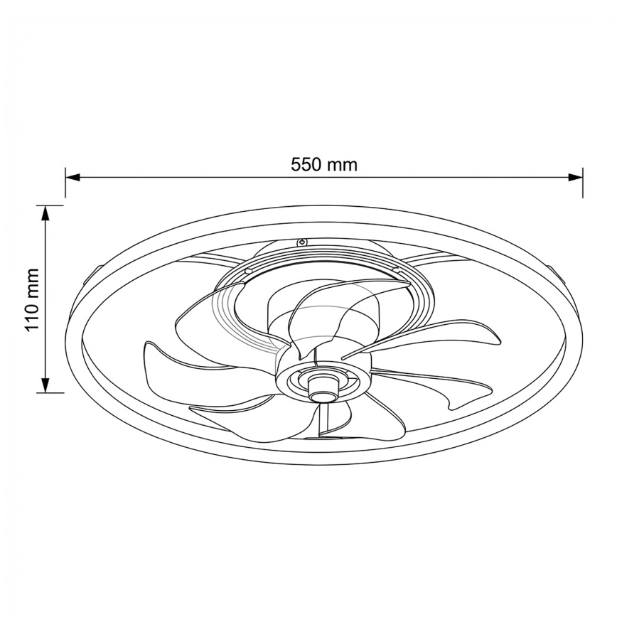 Brilagi - stmievateľný stropný ventilátor s LED 66W/230V 3000-6500K priemer 55 cm biela/zlatá + diaľkové ovládanie