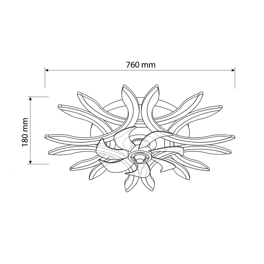 Brilagi - LED stmievateľný stropný ventilátor LED/70W/230V priemer 76 cm čierna + diaľkové ovládanie