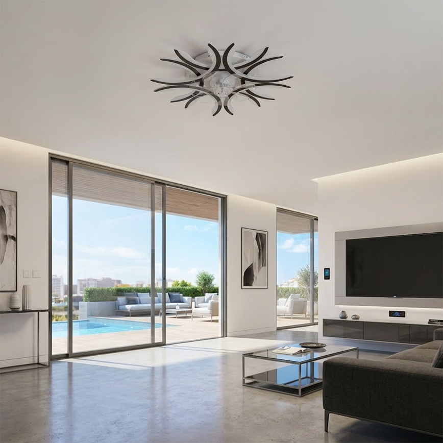 Brilagi - stmievateľný LED stropný ventilátor 70W/230V, 3000-6500K, priemer 76 cm, čierny, s diaľkovým ovládaním
