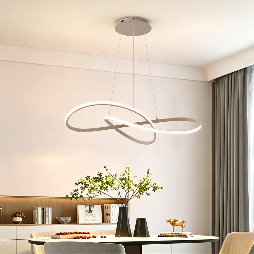 BRILAGI - LED stmievateľný luster na lanku INFINITY LED/80W/230V 3000-6000K 80x80 cm béžový + diaľkové ovládanie
