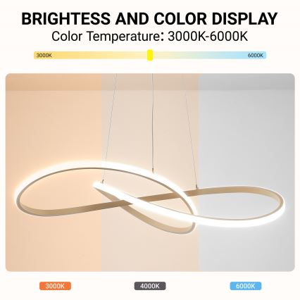 BRILAGI - LED stmievateľný luster na lanku INFINITY LED/80W/230V 3000-6000K 80x80 cm béžový + diaľkové ovládanie