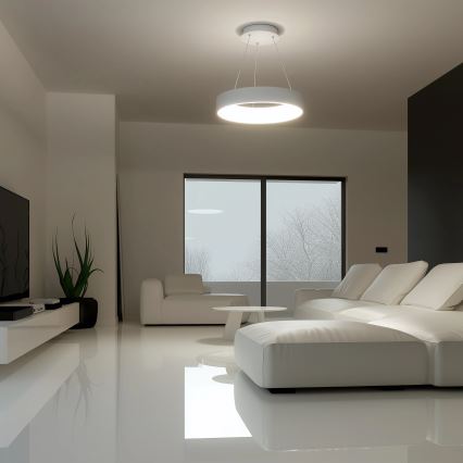 Brilagi - LED stmievateľný luster na lanku FALCON LED/40W/230V 3000-6500K pr. 45 cm biela + diaľkové ovládanie