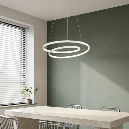 Brilagi - LED stmievateľný luster na lankách TWISTER LED/48W/230V 3000-6000K pr. 50 cm biela + diaľkové ovládanie