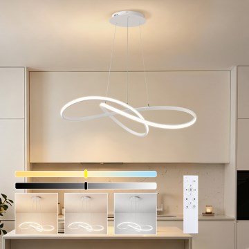 Brilagi - LED stmievateľný závesný luster na lanku INFINITY LED/80W/230V 3000-6000K 80x80 cm biela + diaľkové ovládanie