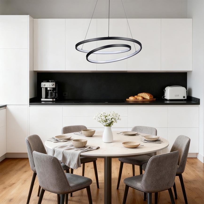 Brilagi - LED stmievateľný závesný luster na lanku TWISTER LED/48W/230V 3000-6000K Ø 50 cm čierny + diaľkové ovládanie