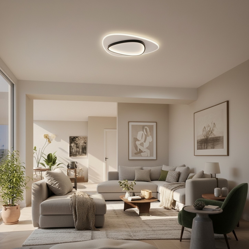 Brilagi - LED Stmievateľné stropné svietidlo FLARE LED/70W/230V 3000-6000K 55x55 cm biela/čierna + diaľkové ovládanie
