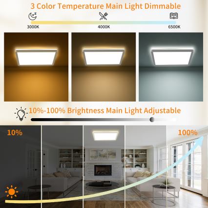 Brilagi - stmievateľné LED stropné svietidlo ULTRA SLIM LED/18W/230V 2700-6500K 30x30 cm biela + diaľkové ovládanie