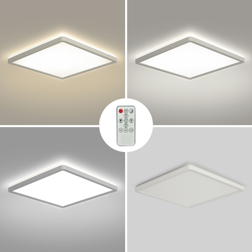 Brilagi - stmievateľné LED stropné svietidlo ULTRA SLIM LED/18W/230V 2700-6500K 30x30 cm biela + diaľkové ovládanie