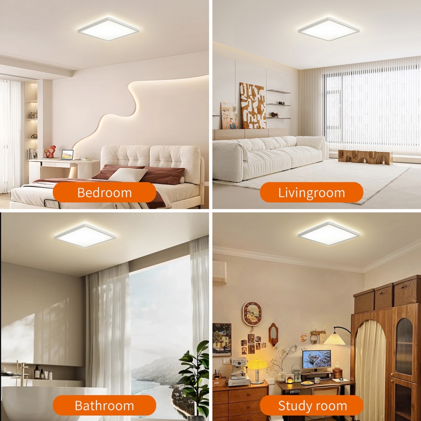 Brilagi - stmievateľné LED stropné svietidlo ULTRA SLIM LED/18W/230V 2700-6500K 30x30 cm biela + diaľkové ovládanie