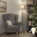 BRILAGI - LED stojacia lampa CERIA 1xE27/20W/230V pr. 20,5 cm sivá/zlatá