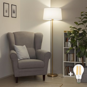 BRILAGI - LED stojacia lampa CERIA 1xE27/20W/230V pr. 45 cm biela/zlatá