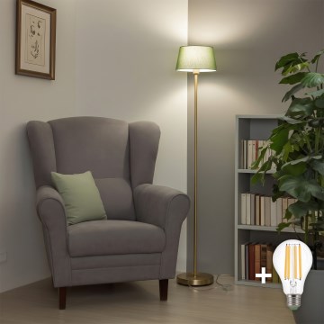 BRILAGI - LED stojacia lampa CERIA 1xE27/20W/230V, priemer 25 cm, zelená/zlatá