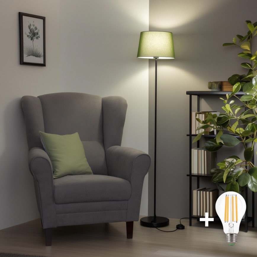 Brilagi - LED Stojacia lampa CERIA 1xE27/40W/230V pr. 30 cm zelená/čierna