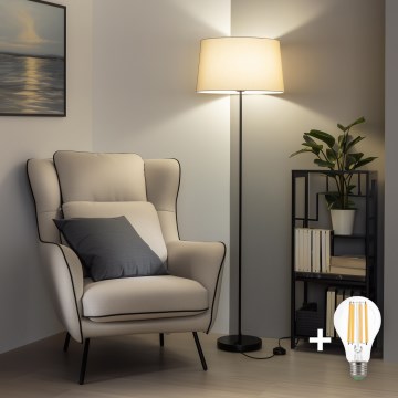 Brilagi - LED stojacia lampa CERIA 1xE27/40W/230V pr. 45 cm béžová/čierna